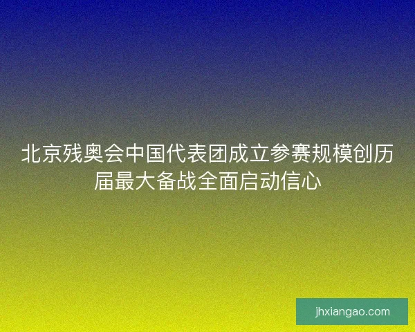 北京残奥会中国代表团成立参赛规模创历届最大备战全面启动信心 北京残奥会中国代表团成立参赛规模创历届最大备战全面启动信心